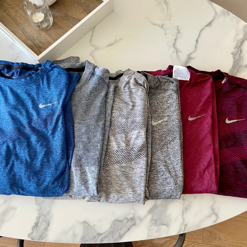 6 Nike Dri Fit Long Sleeve Running Crew